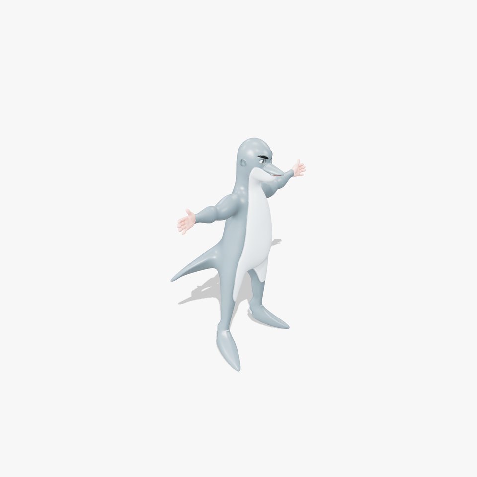 Smiling Dolphin Character model pack